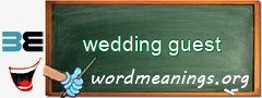 WordMeaning blackboard for wedding guest